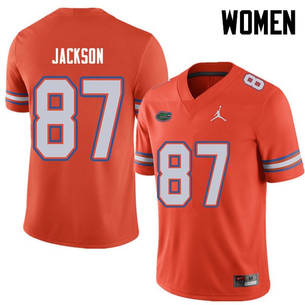 Jordan Brand Women #87 Kalif Jackson Florida Gators College Football Jersey Orange